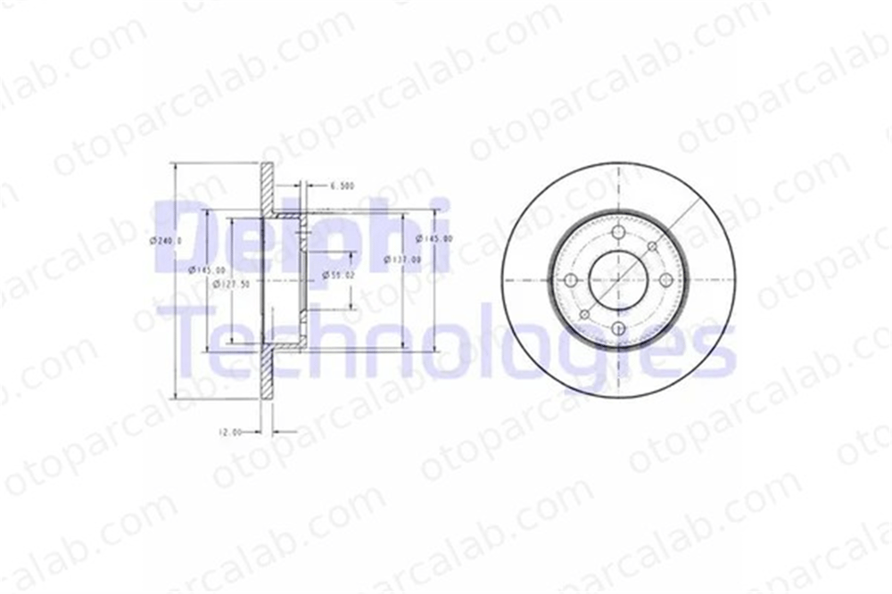 DELPHI BG2313 Fren Disk Ayna Ön Sağ ve Sol FIAT FIORINO Kasa/büyük limuzin PANDA 5961814 71738423