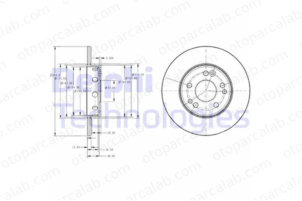 DELPHI BG2314 Fren Disk Ayna Ön Sağ ve Sol MERCEDES-BENZ 124 Sedan 124 T-Model 1244211212 1244211312