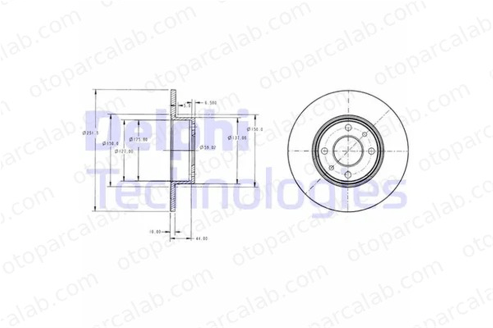 DELPHI BG2322 Fren Disk Ayna Arka Sağ ve Sol LANCIA THEMA FIAT CROMA 46758715 60801755
