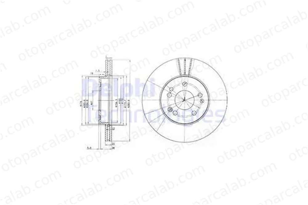 DELPHI BG2345 Fren Disk Ayna Ön Sağ ve Sol MERCEDES-BENZ 124 Sedan 124 T-Model 1244211612 124421161264