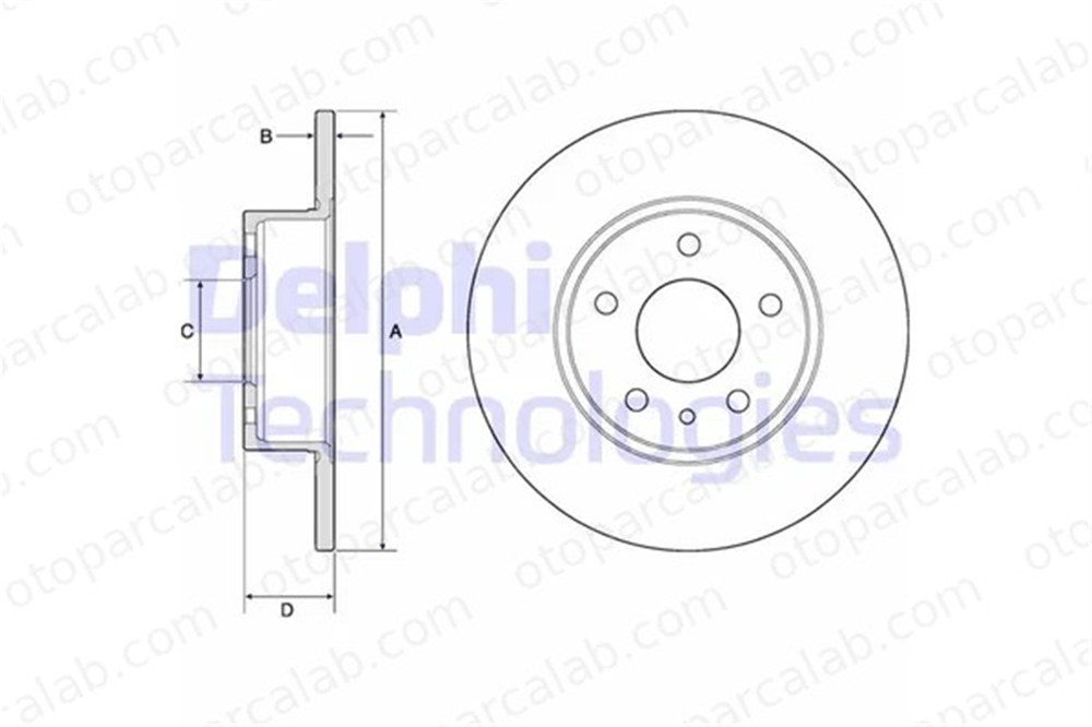 DELPHI BG2386 Fren Disk Ayna Arka Sağ ve Sol ALFA ROMEO 164 LANCIA THEMA 71738912 60801787