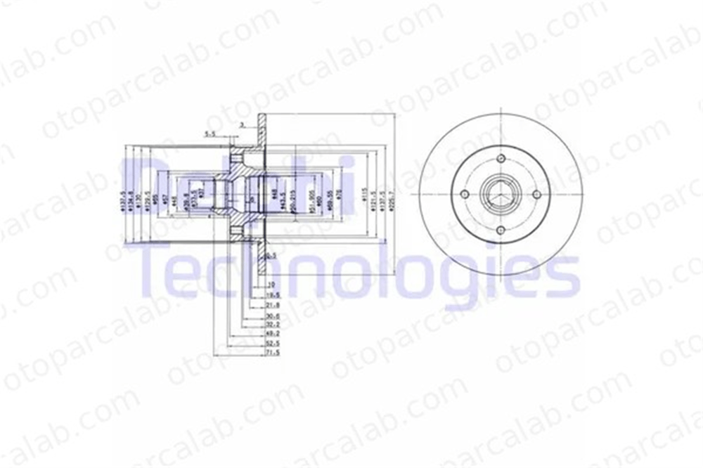 DELPHI BG2389 Fren Disk Ayna Arka Sağ ve Sol VW PASSAT B3/B4 PASSAT B3/B4 Variant 357615601 6N0615601
