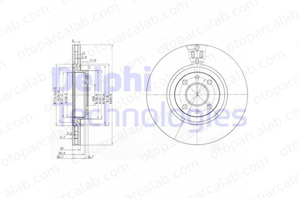 DELPHI BG2407 Fren Disk Ayna Ön Sağ ve Sol FIAT STILO Multi Wagon DOBLO MPV BG2407 60812422