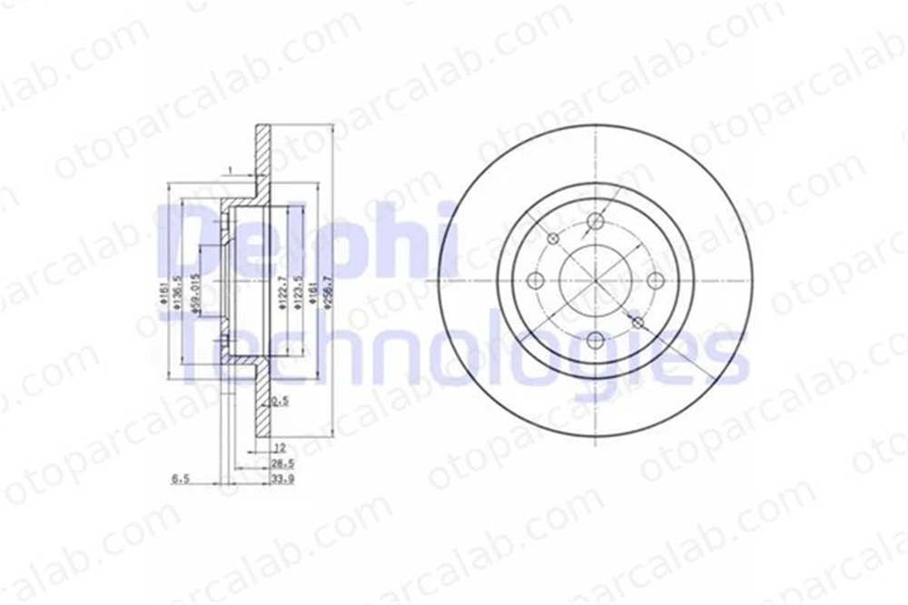 DELPHI BG2411 Fren Disk Ayna Ön Sağ ve Sol FIAT TIPO PUNTO 46554302 46820655