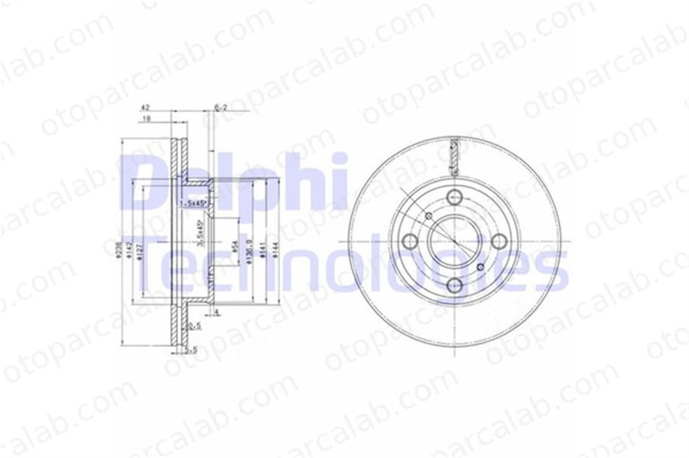 DELPHI BG2424 Fren Disk Ayna Ön Sağ ve Sol TOYOTA COROLLA COROLLA Liftback 4351212330 4351212290