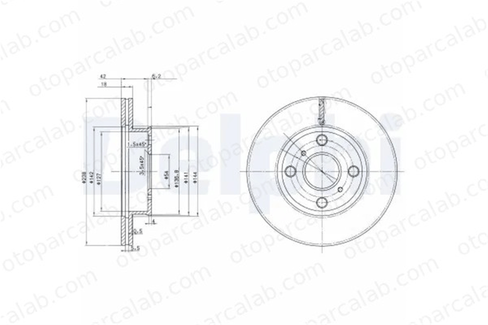 DELPHI BG2424C Fren Disk Ayna Ön Sağ ve Sol TOYOTA COROLLA COROLLA Liftback 4351212250 4351212260