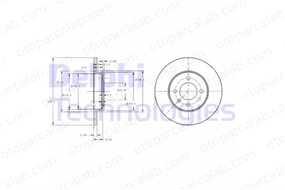 DELPHI BG2454 Fren Disk Ayna Ön Sağ ve Sol VW PASSAT B3/B4 PASSAT B3/B4 Variant 357615301