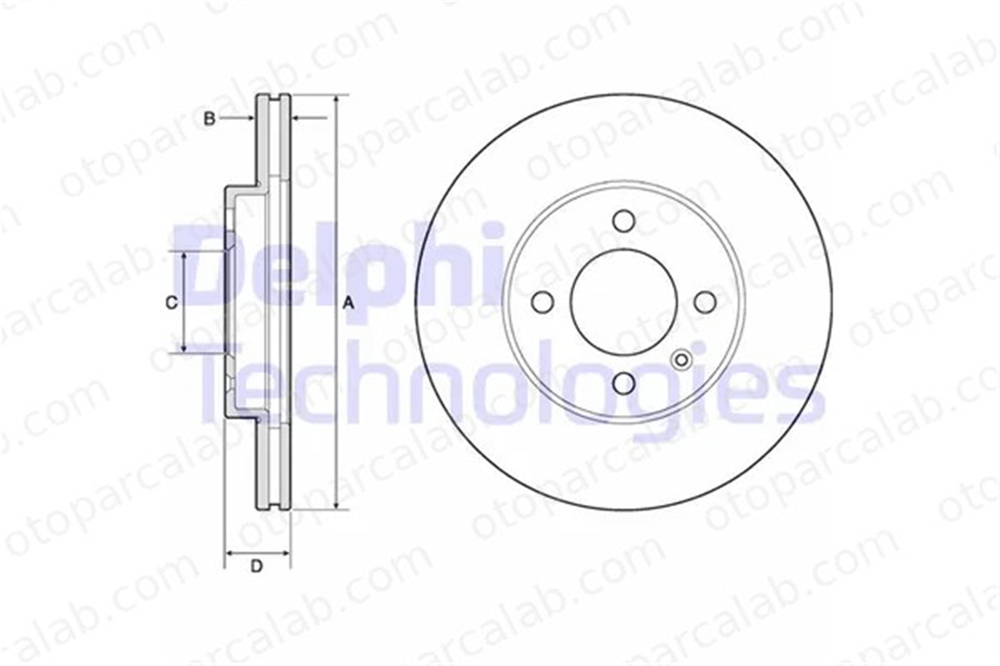 DELPHI BG2455 Fren Disk Ayna Ön Sağ ve Sol VW PASSAT B3/B4 GOLF III 6N0615301D 321615301D