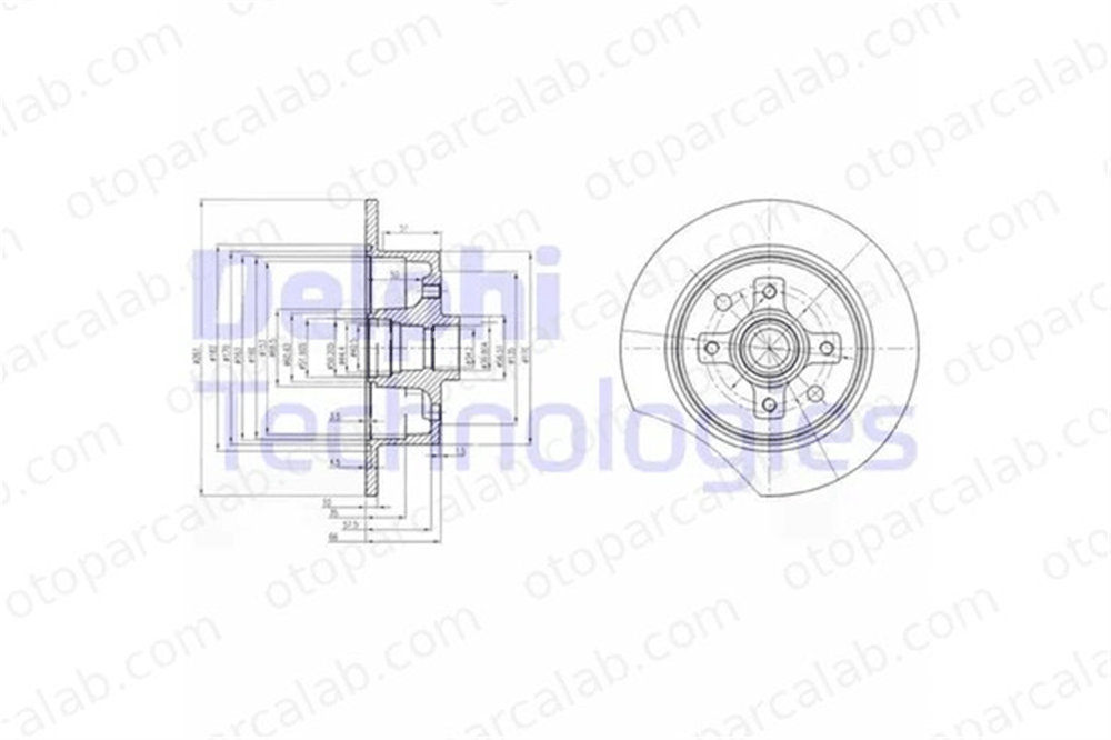 DELPHI BG2571 Fren Disk Ayna Arka Sağ ve Sol OPEL KADETT E Hatchback VECTRA A Hatchback 569204 90250703