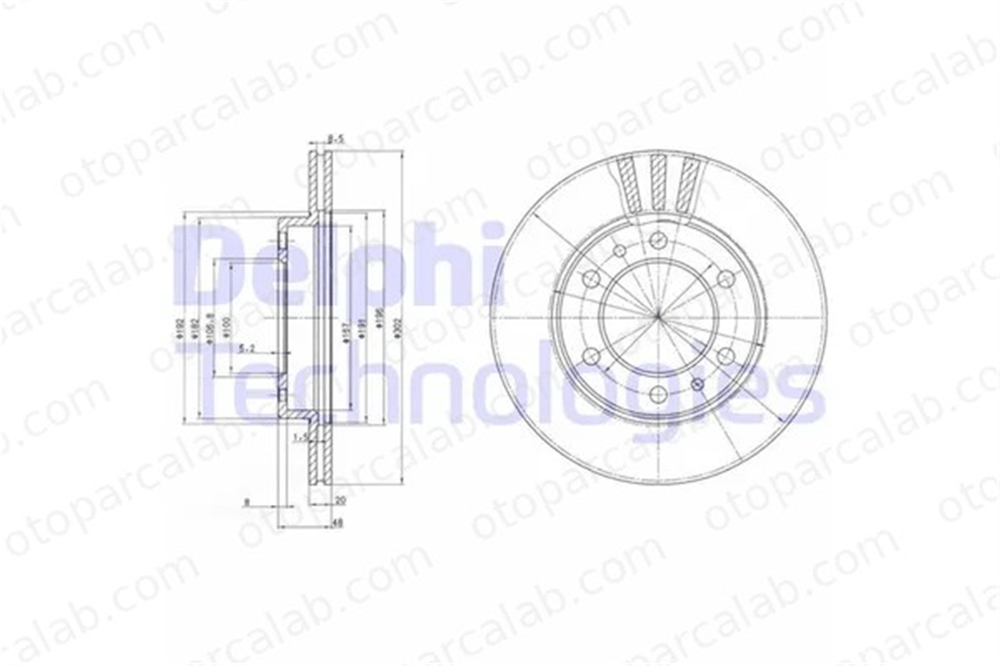 DELPHI BG2591 Fren Disk Ayna Ön Sağ ve Sol TOYOTA LAND CRUISER HILUX V Pick-up 4351260011 4351260040