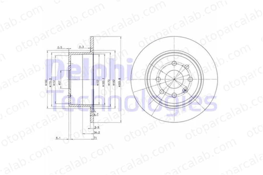 DELPHI BG2637 Fren Disk Ayna Arka Sağ ve Sol OPEL VECTRA A CALIBRA A 90297932 569102