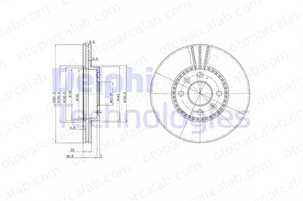 DELPHI BG2693 Fren Disk Ayna Ön Sağ ve Sol RENAULT MEGANE Scenic LAGUNA I 7700802232 7700841563