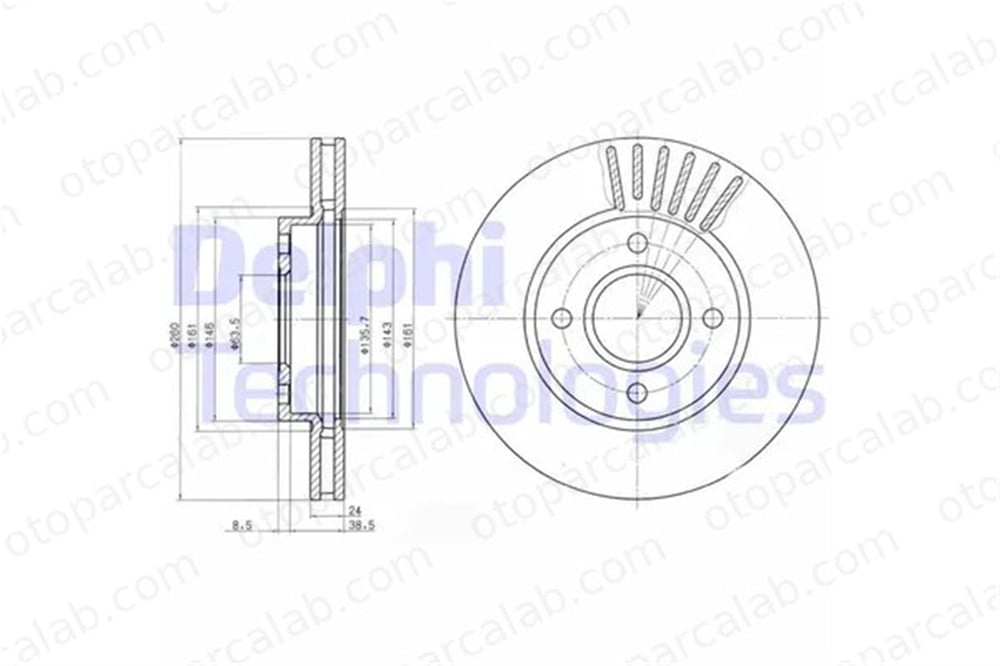 DELPHI BG2699 Fren Disk Ayna Ön Sağ ve Sol FORD MONDEO I MONDEO I Turnier 1514233 1757848