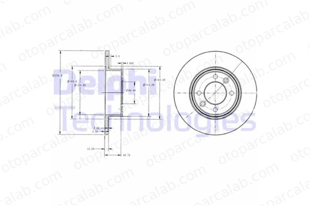 DELPHI BG2703 Fren Disk Ayna Arka Sağ ve Sol RENAULT 25 ESPACE I 7700715166 7701467306