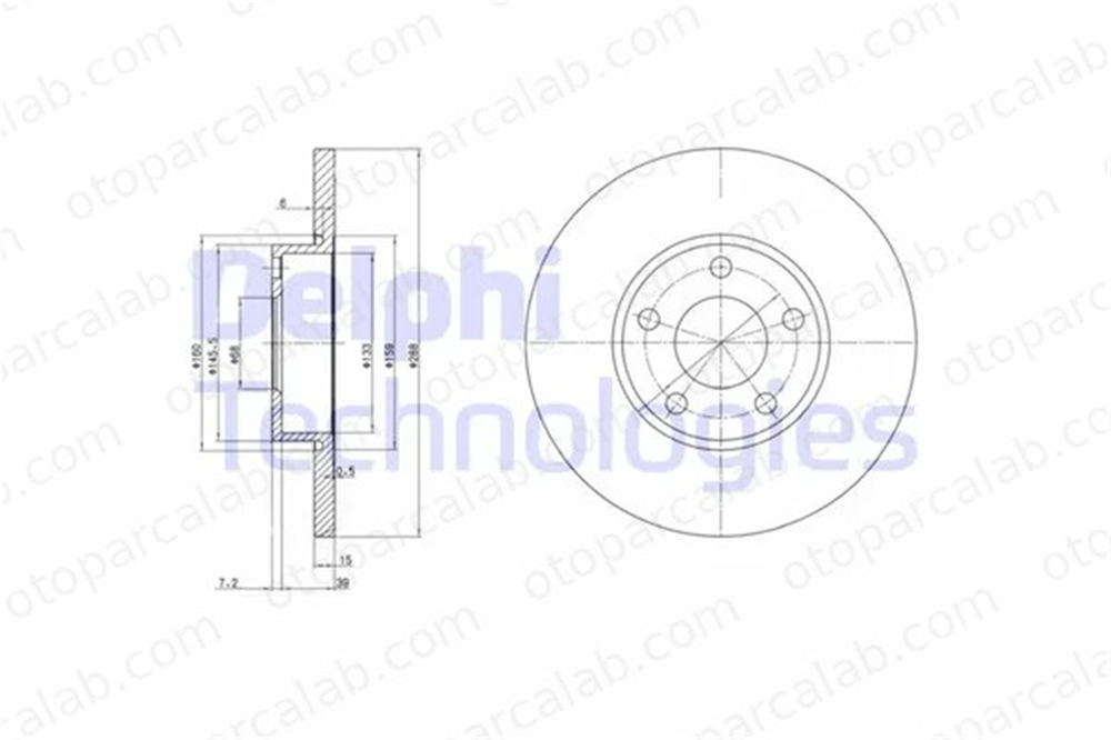 DELPHI BG2749 Fren Disk Ayna Ön Sağ ve Sol AUDI A6 C4 Avant 100 C4 Avant 4A0615301B