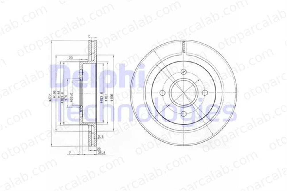 DELPHI BG2758 Fren Disk Ayna Arka Sağ ve Sol FORD ESCORT V ESCORT VI 95GX2A315DA V89BX2A315AA