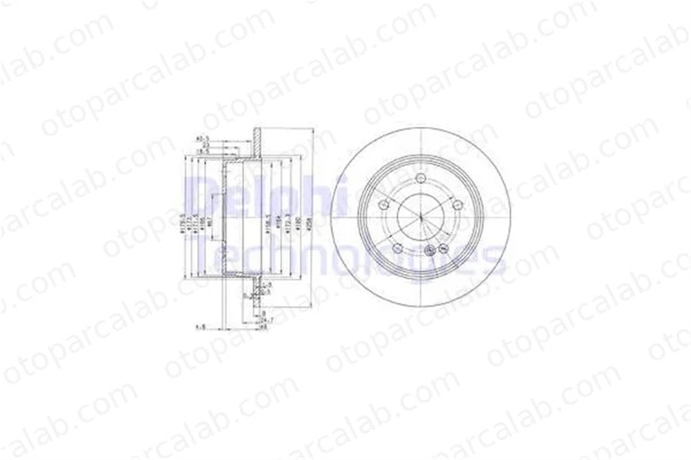 DELPHI BG2761 Fren Disk Ayna Arka Sağ ve Sol MERCEDES-BENZ C-SERISI C-SERISI T-Model A2024230012 2024230012