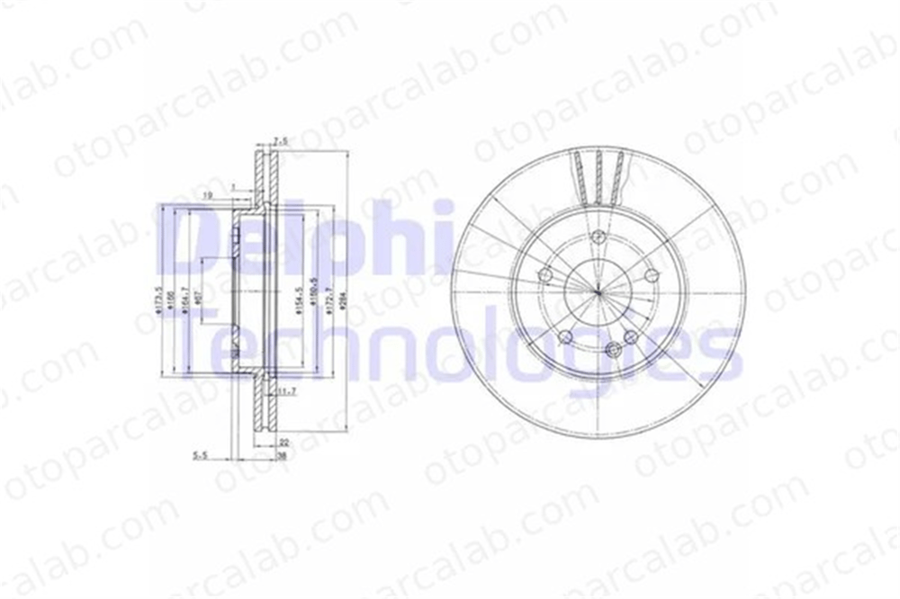 DELPHI BG2768 Fren Disk Ayna Ön Sağ ve Sol MERCEDES-BENZ C-SERISI T-Model C-SERISI 2024210712 2024210912