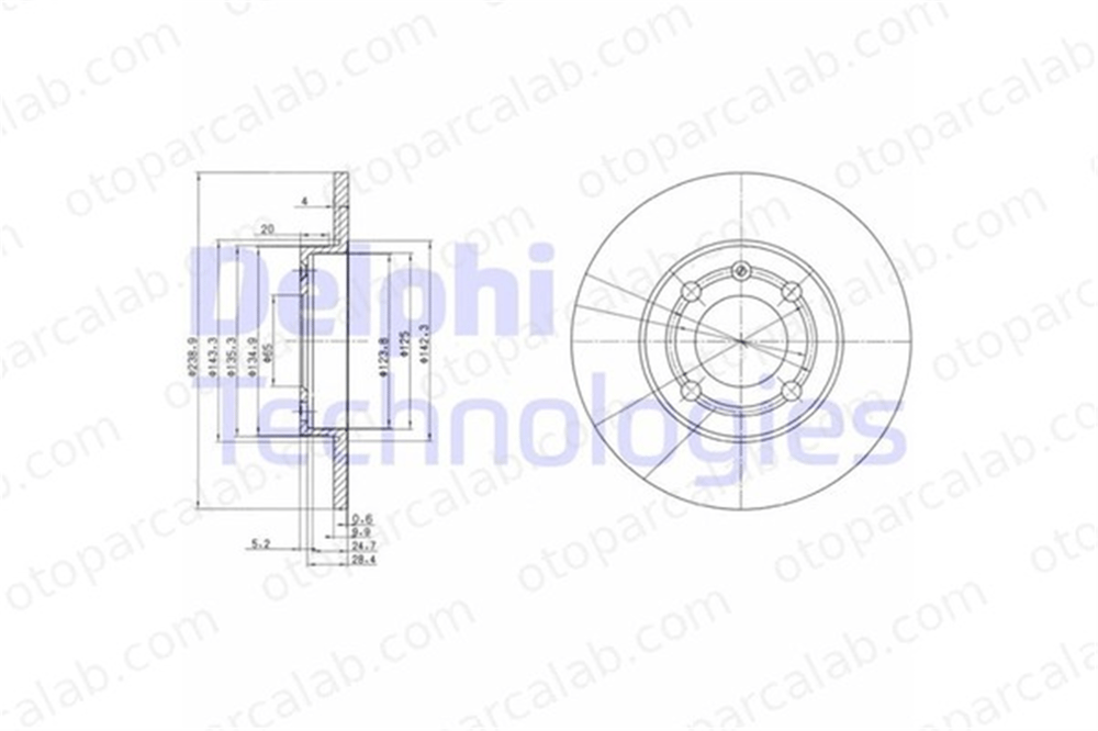 DELPHI BG2911 Fren Disk Ayna Ön Sağ ve Sol SEAT AROSA VW POLO III 6N0615301