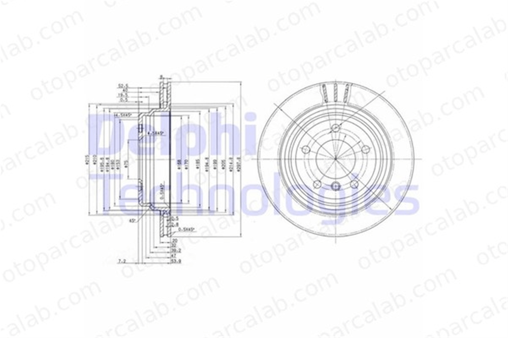 DELPHI BG3042 Fren Disk Ayna Arka Sağ ve Sol BMW 5 5 Touring 34216767060 34211163153