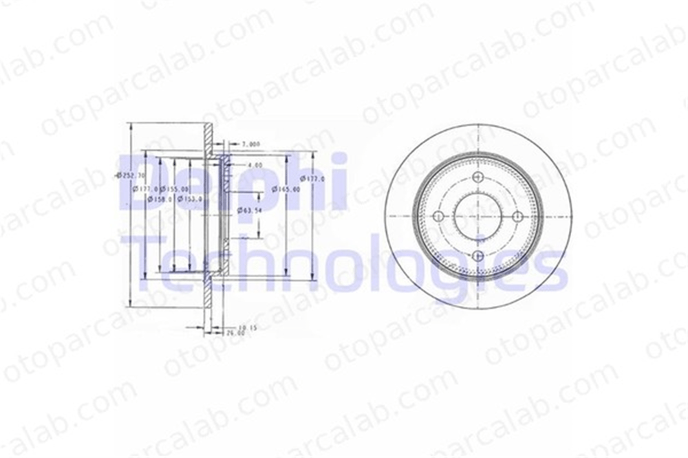 DELPHI BG3054C Fren Disk Ayna Arka Sağ ve Sol FORD SIERRA II Turnier SIERRA II 5023483 1780880