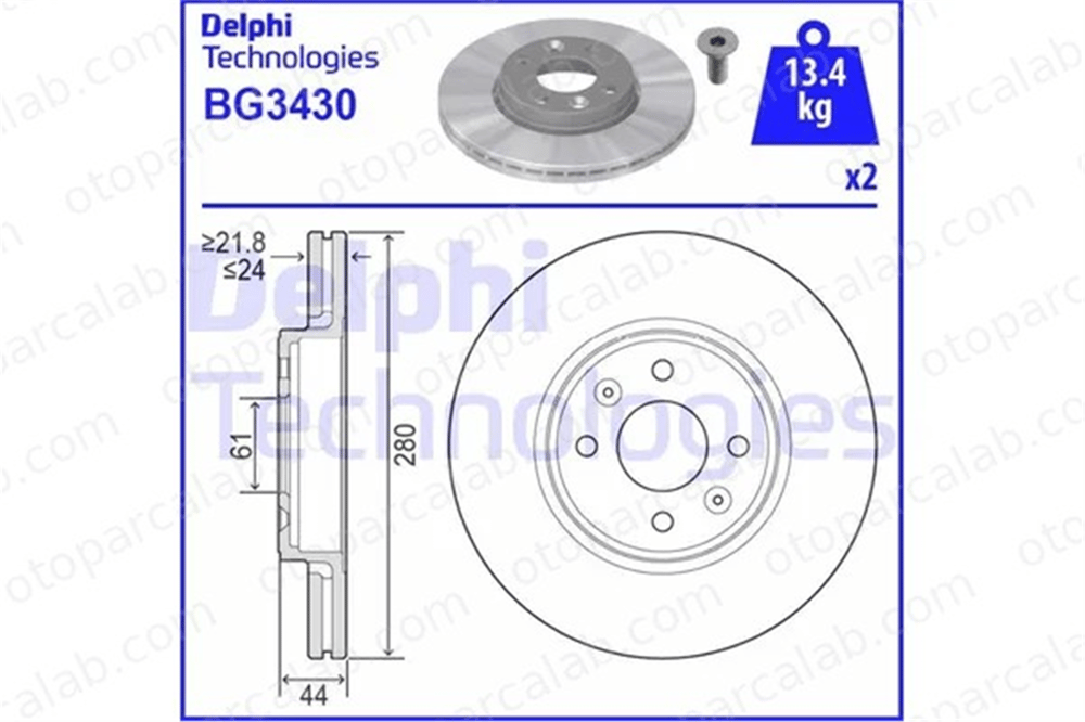 DELPHI BG3430 Fren Disk Ayna Ön Sağ ve Sol RENAULT MEGANE II MEGANE II Station wagon 402060540R 402068053R