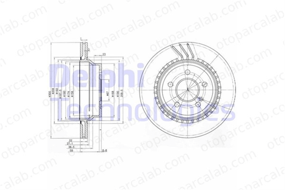 DELPHI BG3758 Fren Disk Ayna Arka Sağ ve Sol MERCEDES-BENZ E-SERISI E-SERISI T-Model A0004230912 4230912