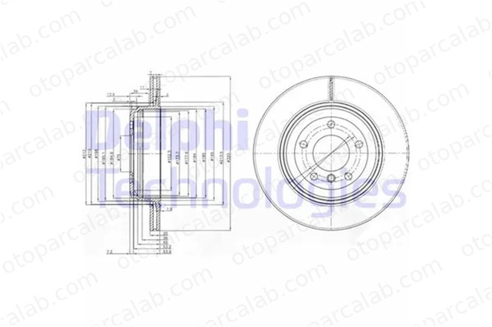 DELPHI BG3872 Fren Disk Ayna Arka Sağ ve Sol BMW 5 5 Touring 34216864061 34216753215
