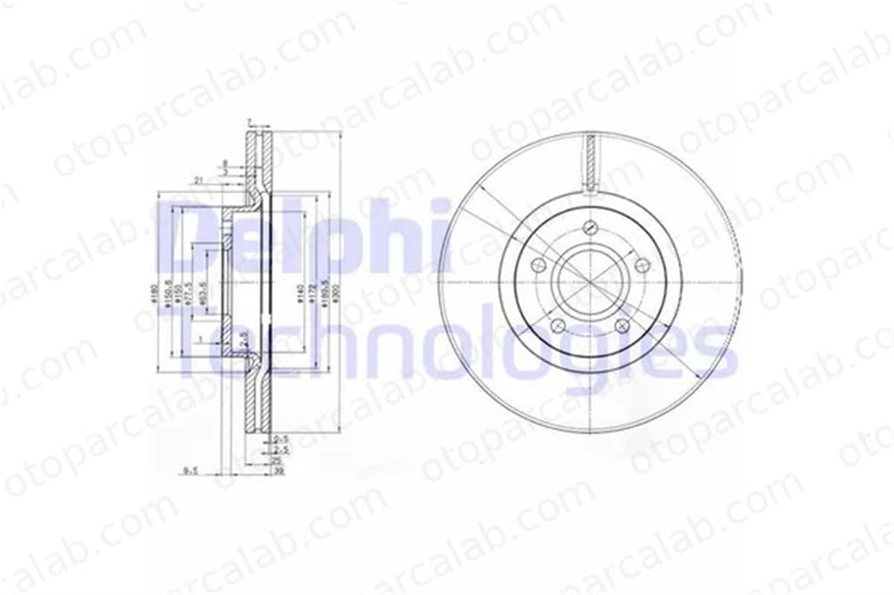 DELPHI BG3895C Fren Disk Ayna Ön Sağ ve Sol FORD FOCUS III Turnier FOCUS III 1223664 1223666