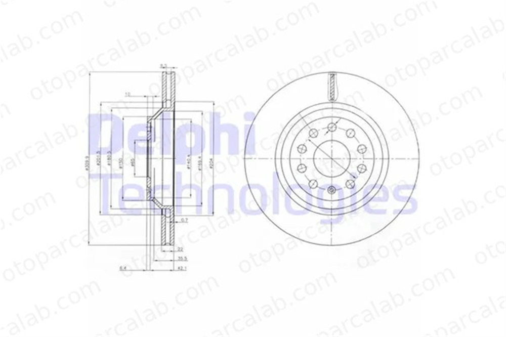 DELPHI BG3975 Fren Disk Ayna Arka Sağ ve Sol AUDI A3 Sportback VW GOLF VII 1K0615601N 5Q0615601E