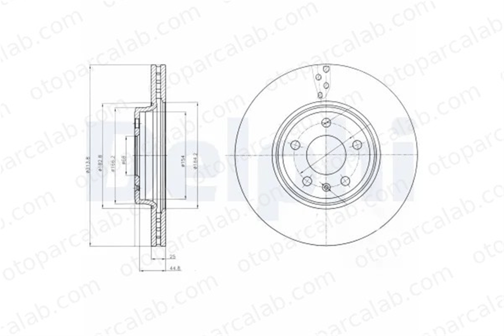 DELPHI BG4079C Fren Disk Ayna Ön Sağ ve Sol AUDI A5 Sportback A5 8K0615301 8K0098301