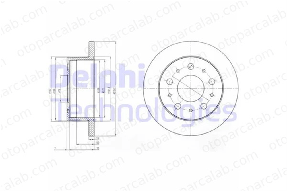 DELPHI BG4099 Fren Disk Ayna Arka Sağ ve Sol CITROËN JUMPER Panelvan/Van JUMPER Minibüs/Otobüs 424940 4246Z1