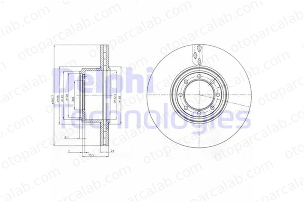 DELPHI BG4102 Fren Disk Ayna Arka Sağ ve Sol IVECO DAILY IV Panelvan/Van DAILY IV Platform şasi 7186485 2996033