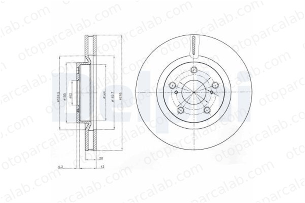 DELPHI BG4114 Fren Disk Ayna Ön Sağ ve Sol TOYOTA RAV 4 IV RAV 4 III 4351242050 4351242100