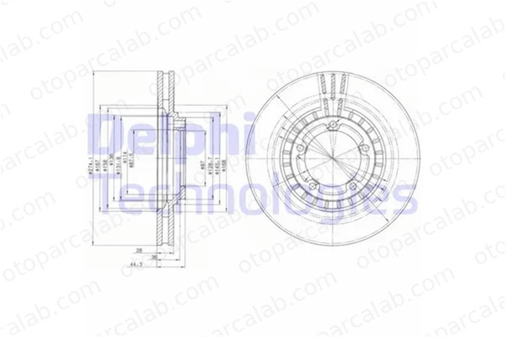 DELPHI BG4134 Fren Disk Ayna Ön Sağ ve Sol HYUNDAI H-1 / STAREX Minibüs/Otobüs H100 Platform şasi 517124F000 581294A200
