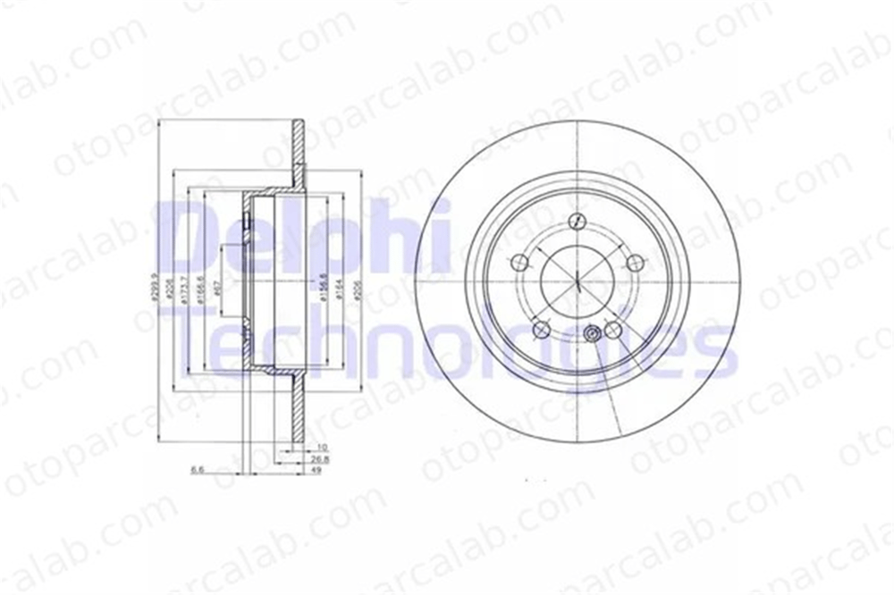 DELPHI BG4153C Fren Disk Ayna Arka Sağ ve Sol MERCEDES-BENZ C-SERISI C-SERISI T-Model A2044231512 A2044230912