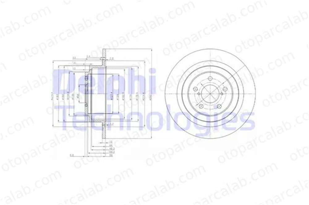DELPHI BG4154 Fren Disk Ayna Arka Sağ ve Sol SUBARU LEGACY III LEGACY III Station wagon 26700AE010 26700AE062