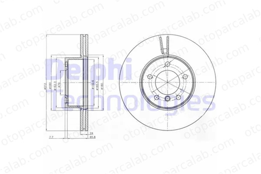DELPHI BG4172C Fren Disk Ayna Ön Sağ ve Sol BMW 3 Touring 3 34116774875 3411679221