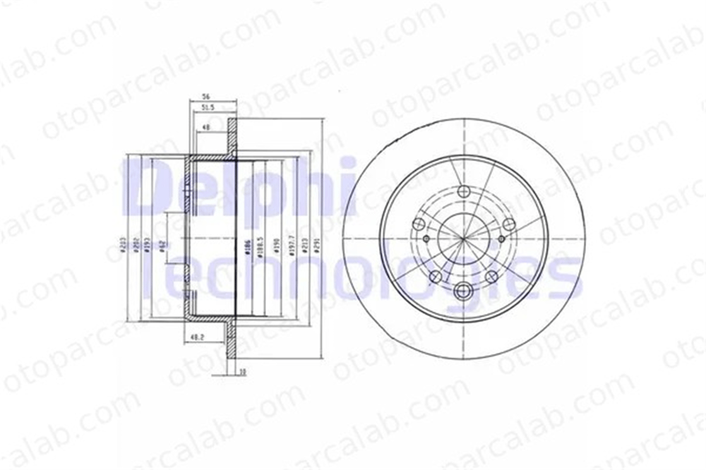 DELPHI BG4178 Fren Disk Ayna Arka Sağ ve Sol LEXUS IS III IS II 4243130300 424310P010
