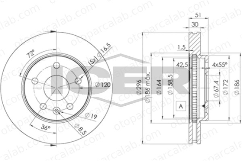DELPHI BG4187C Fren Disk Ayna Ön Sağ ve Sol OPEL INSIGNIA A INSIGNIA A Sports Tourer 569421 1301307