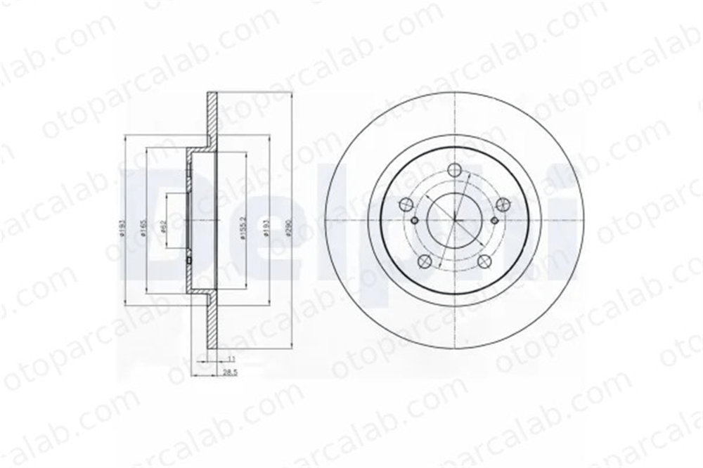 DELPHI BG4200 Fren Disk Ayna Arka Sağ ve Sol TOYOTA AVENSIS Sedan AVENSIS Station wagon 4243105070 42431