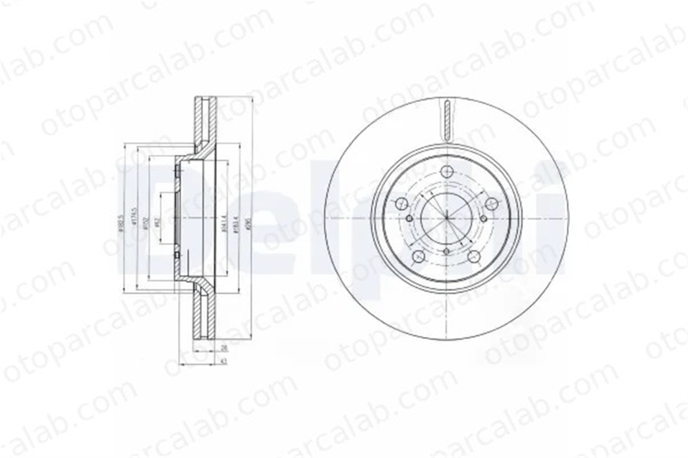 DELPHI BG4236 Fren Disk Ayna Ön Sağ ve Sol TOYOTA AVENSIS Sedan AVENSIS Station wagon 4351202190 4351202210