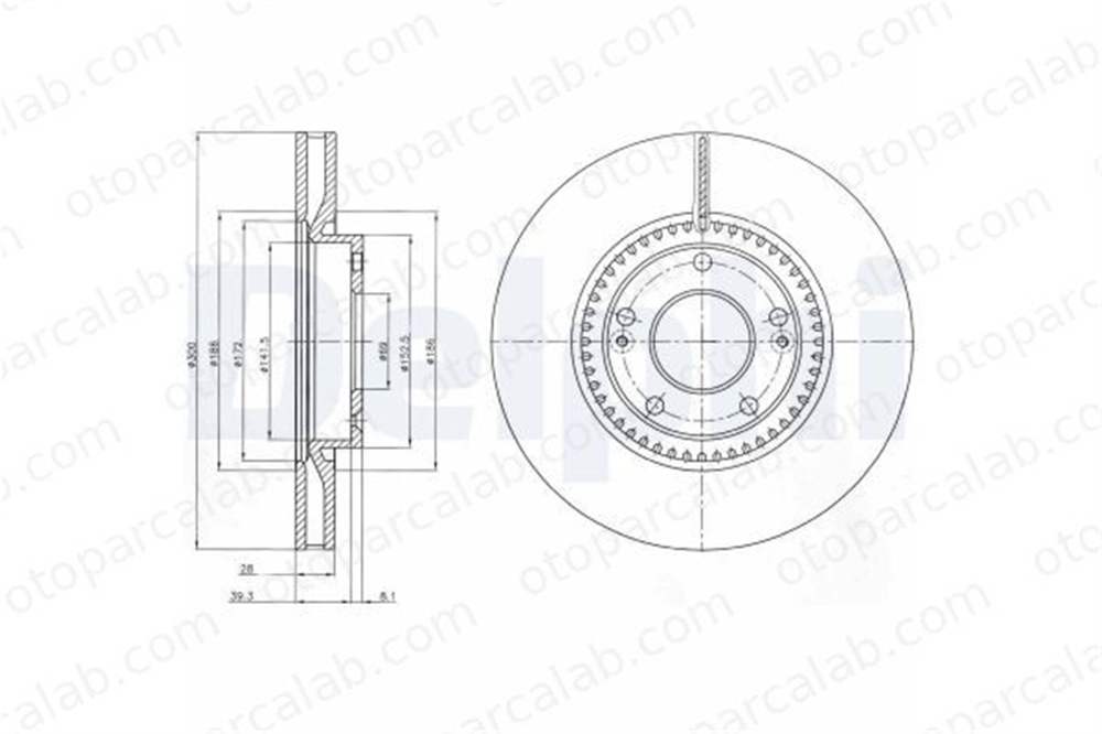 DELPHI BG4251 Fren Disk Ayna Ön Sağ ve Sol HYUNDAI i30 Station wagon i30 517122L500 517123V000