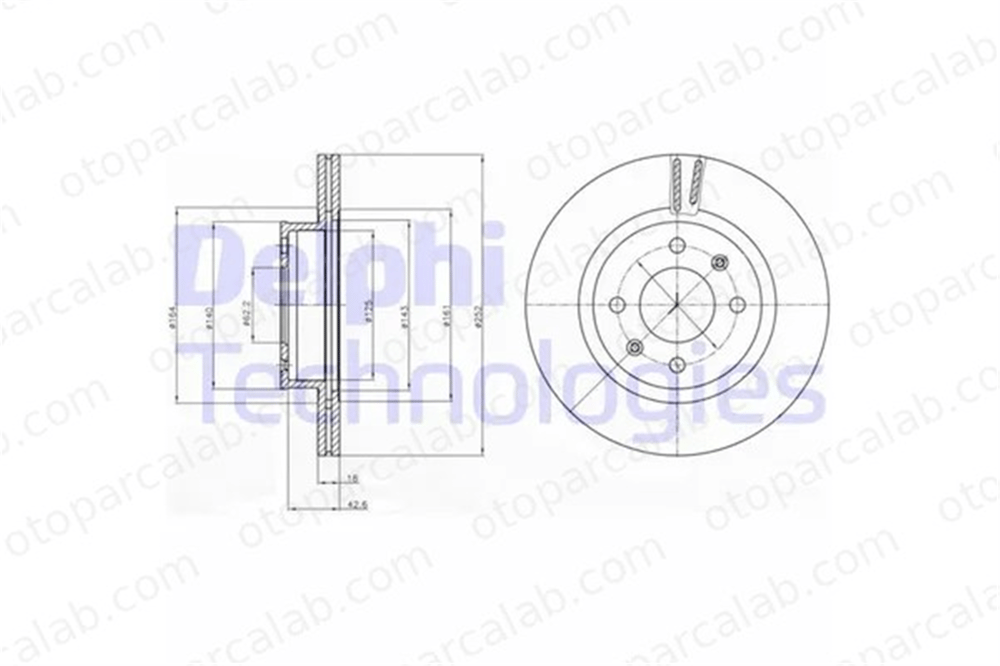 DELPHI BG4295 Fren Disk Ayna Ön Sağ ve Sol HYUNDAI i10 II i10 III 5171207700 517120X700