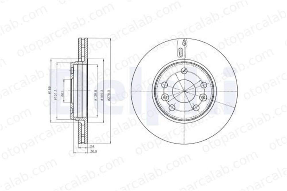 DELPHI BG4317C Fren Disk Ayna Ön Sağ ve Sol RENAULT KANGOO / GRAND KANGOO II KANGOO Express 4154200001 4154200701