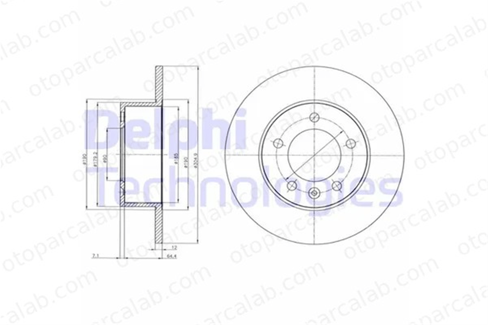 DELPHI BG4320 Fren Disk Ayna Arka Sağ ve Sol RENAULT MASTER III Panelvan/Van NISSAN NV400 Panelvan/Van 4320600Q0A 4320600Q0J