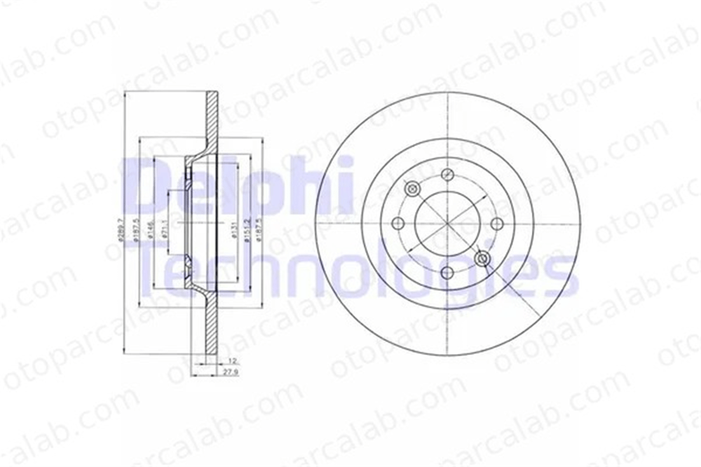 DELPHI BG4322 Fren Disk Ayna Arka Sağ ve Sol CITROËN DS4 DS5 YL00111080 1611841580