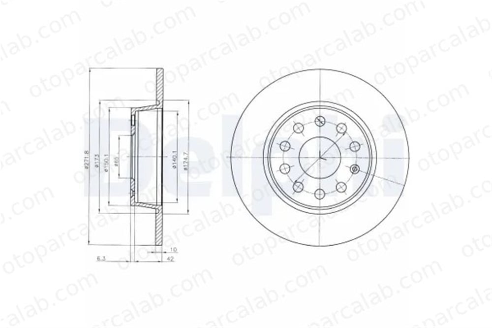DELPHI BG4324 Fren Disk Ayna Arka Sağ ve Sol SEAT LEON AUDI A3 Sportback 5Q0615601D 1K0615601AA