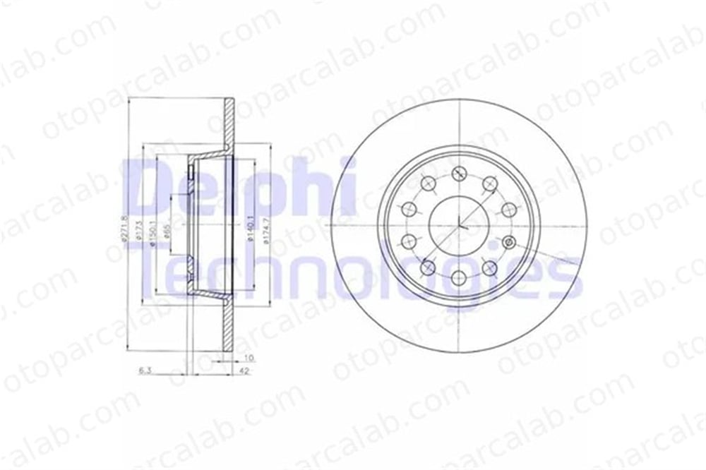DELPHI BG4324C Fren Disk Ayna Arka Sağ ve Sol SEAT LEON AUDI A3 Sportback 5Q0615601D 1K0615601AA