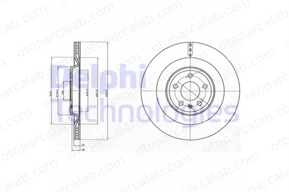 DELPHI BG4387C Fren Disk Ayna Arka Sağ ve Sol AUDI A7 Sportback A8 D4 4H0615601F 4H0615601L